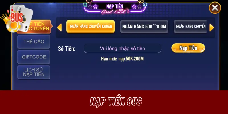 Nạp tiền 8US